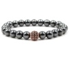 Argent Craft Hematite Stone With Lucky Rose Gold Ball and Zirconia Bracelet Photo