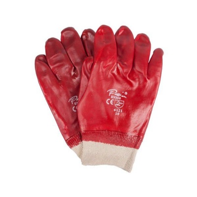 Photo of Wrist Glove - PVC - Knitted - Red - Bulk Pack of 120