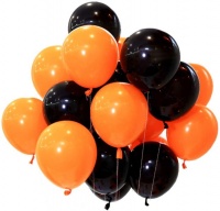 Solid Latex Decorative Halloween Balloons Black Orange