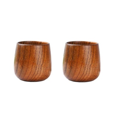2 Pieces Wooden Tea Cups Wooden Coffee Mug 160 ML