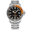 Men's Stainless Steel Automatic Watch Blue Face 20 ATM Blue and Orange Photo