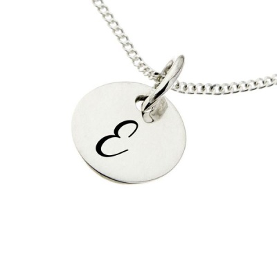 Photo of Alphabet by Swish Silver "Engraved Initial - E on 10mm sterling silver disc"