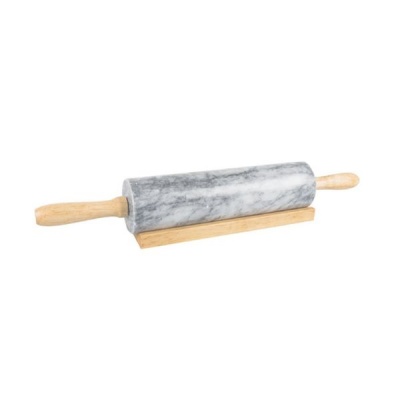 Marble Rolling Pin with Wooden Handle and Stand