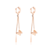 Rose Gold Hanging Cubic Zircon Butterfly Earrings Photo