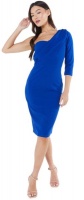 Quiz Ladies Royal Blue One Shoulder Bodycon Midi Dress