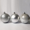 Big Christmas Tree Baubles - Christmas Balls 6 Pack - Silver Tones Photo