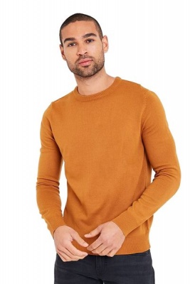 Photo of I Saw it First - Mens Rust Crew Neck Knit Jumper