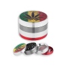 Herb Grinder 4 Piece Aluminum 50 x 34mm - Rasta Leaf Photo