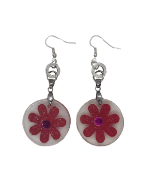Photo of Designs by Ilana Clear Resin Earrings with Daisies