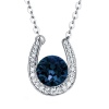 Stella Luna Horseshoe necklace- Swarovski Montana Crystal Rosegold Photo