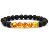 Argent Craft Natural Lava Stone With Red/Yellow Amber Stone Bracelet Photo