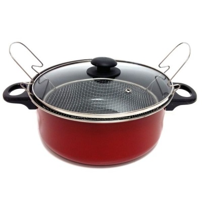 3 in 1 Non Stick Cooking Pot Fryer with Basket and Lid