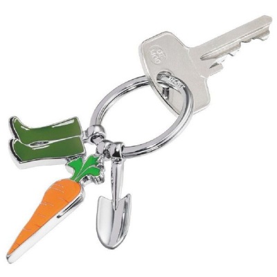 Troika Keyring Garden Love with 3 charms Boots Carrot Trowel