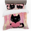 Print with Passion Black Cat on Pink Duvet Cover Set Photo