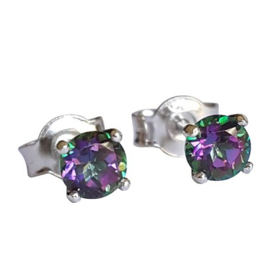 Photo of 4mm Mystic Topaz studs in 925 Sterling Silver