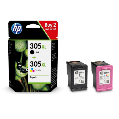 Photo of HP 305XL 2-Pack High Yield Tri-color/Black Original Ink Cartridge