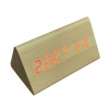 IMIX Wood Style Natural Wood Triangular Red LED Digital Clock Photo