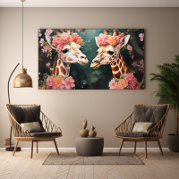 Canvas Wall Art Girafe Garden Gala BK0082