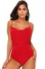 I Saw it First - Ladies Red Slinky Cowl Neck Bodysuit Photo