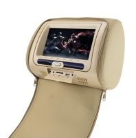 Dakoyo Unversal 2x7 LCD Car Pillow Headrest Monitors w DVD Player Black