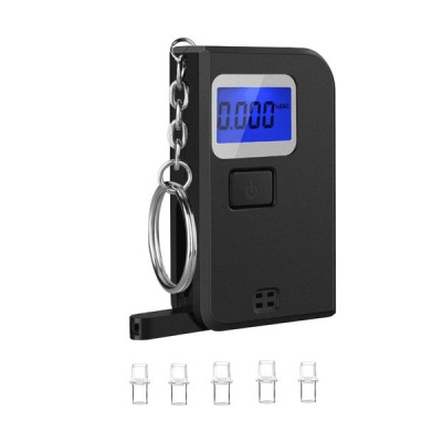Photo of Portable LCD Display Digital Breath Alcohol Detector with 5 Mouthpiece