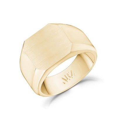 Photo of A.R.Z Steel Matte Gold Signet Ring