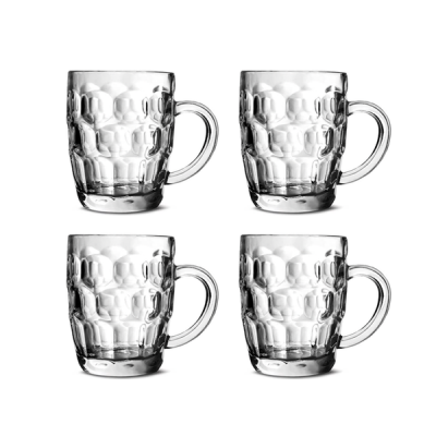 Traditional Dimpled Beer Glasses 500ml Set of 4