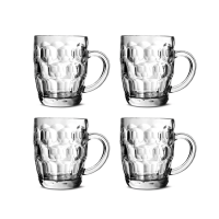 Traditional Dimpled Beer Glasses 500ml Set of 4