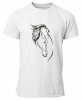 PepperSt Mens White T-Shirt - Black and White Horse Photo