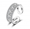 SilverCity Silver Plated Geometric Cubic Zirconia Setting Adjustable Ring Photo
