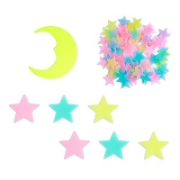 Colourful Self Adhesive 3D Glowing Stars and Moon For Ceiling