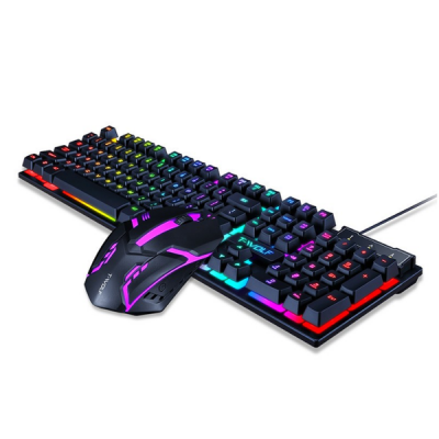 T Wolf Rainbow Backlit Gaming Keyboard and Mouse set GG TF 200