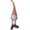 The Nordic Collection Nordic Red & White Striped Sitting Christmas Gnome Dangly Legs 38CM Photo