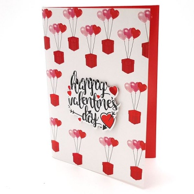 Photo of BUFFTEE Happy Valentines Day Card- Triple Balloon - Musical Led Card