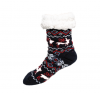 Oslo Polar Thermal Winter Socks Fleece lined Slipper Socks - F Black Photo