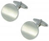 Brushed Rhodium Plated Cufflinks Round Wave Photo