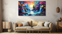 Canvas Wall Art Waterfall Wonderland Abstract HD0151