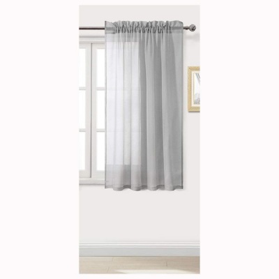Photo of Matoc Designs Matoc Readymade Short Curtain 120cm Height -MysticVoile -RodPocket -Grey