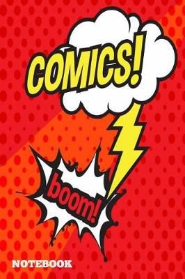 Comics boom Notebook 100 graph paper 5x5 Pages 6 x 9 for men women boys girls kids pupils princess and prince