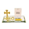 Diamanté Gold Cross on Mirror Base with Magnetic Frame And Metal 60th Key Photo