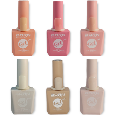 Born Beautiful BB UVLED Gel Nail Polish Shades of Nude 6 Piece Nails by Nicole