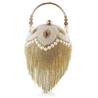 Tassel Beaded Wedding Round Ball Crystal Party Evening Bag