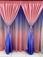 Dream world 2 Tone Modern Stylish Curtain With Lace And Tie Backs