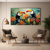 Canvas Wall Art Tropical Toucan Birds BK0142