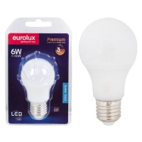 Eurolux LED A50 Globe Opal E27 6w Cool White 2 Pack