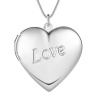 Silver Designer Locket Heart Necklace - PUT A PHOTO INSIDE Photo