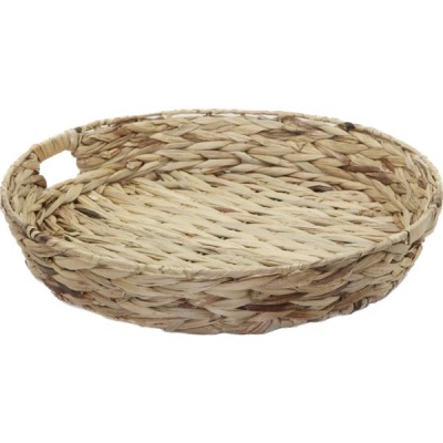 Round Water Weed Woven Serving Tray Basket