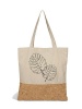 Tropical Delicious Monster Leaves Print Cream Cotton & Cork Tote Photo