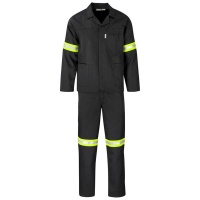 Trade Polycotton Conti Suit Reflective Arms Legs Yellow Tape