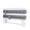 4-in-1 Wall Mount Kitchen Rolls Wrap Towel Organizer with Cutting Function Photo